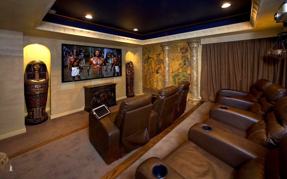 Egyptian Style Interior Home Theater 980x613 